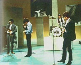 The Beatles in rehearsal for a return spot on The Ed Sullivan Show