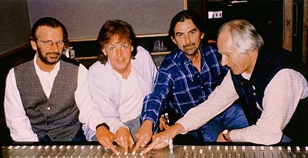 Ringo, Paul, George and George Martin