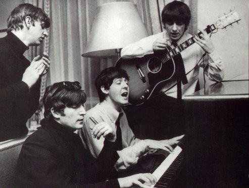 The Beatles at the George V hotel in Paris, France