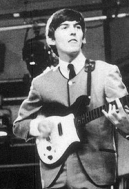 George Harrison with his guitar 425 Jetglo on Ready Steady Go show