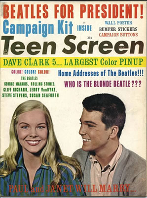 Teen Screen Magazine - with Beatles For President Campaign Kit: Published by Sunset Publication