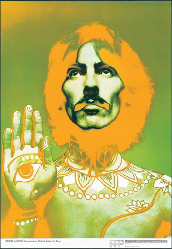 Original psychedelic pop-art color Beatle  pinups by Richard Avedon