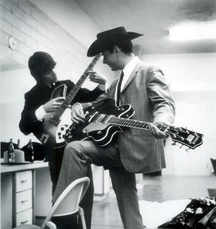Brian Epstein and George Harrison